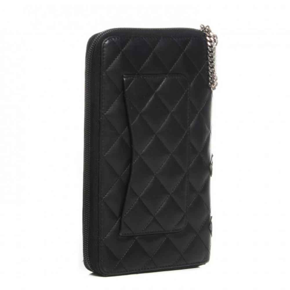 Authentic 👛 CHANEL Calfskin Quilted Cambon Zip Around Organizer Wallet in Black. - Picture 15 of 16